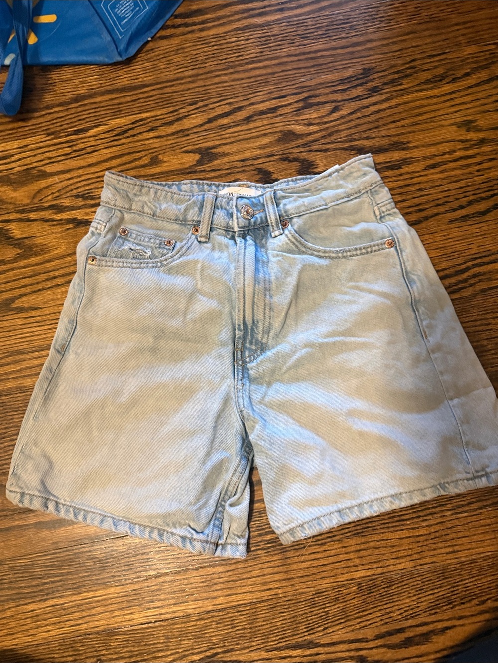 Zara Light Wash Denim Shorts for Men